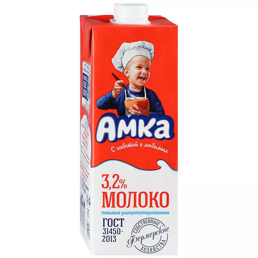 Молоко "Амка" ультрапастеризованное 3,2% 975 мл