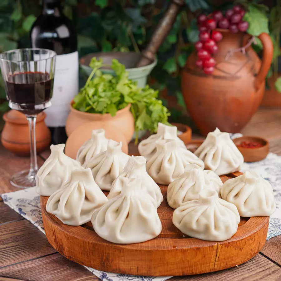 Хинкали с мясом свинины и говядины (3 шт.)