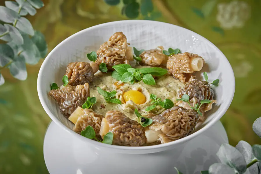 Трюфельное пюре со сморчками