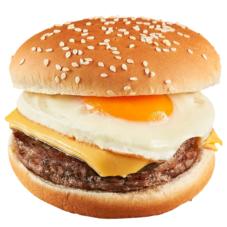 Бургер с яйцом и говядиной