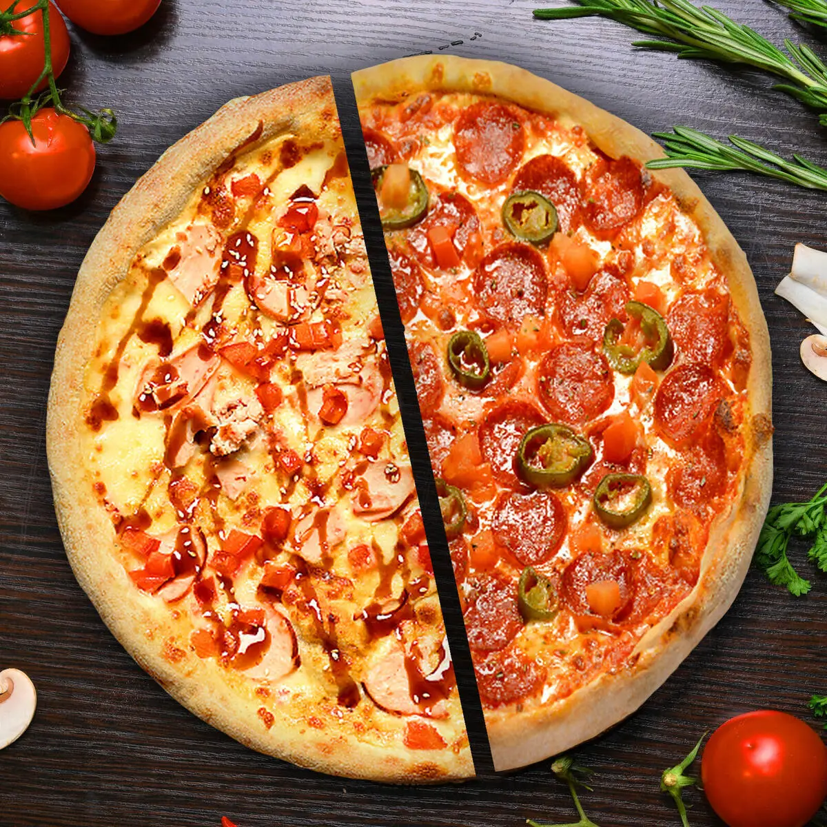 2’Pizza Цыпленок Терияки+Пеперони 32см