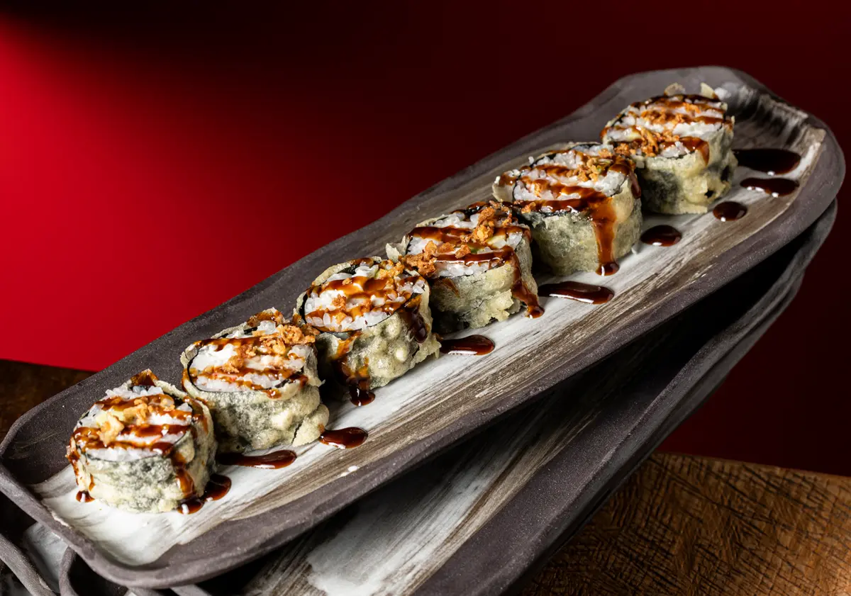 Tempura roll with eel and shrimp