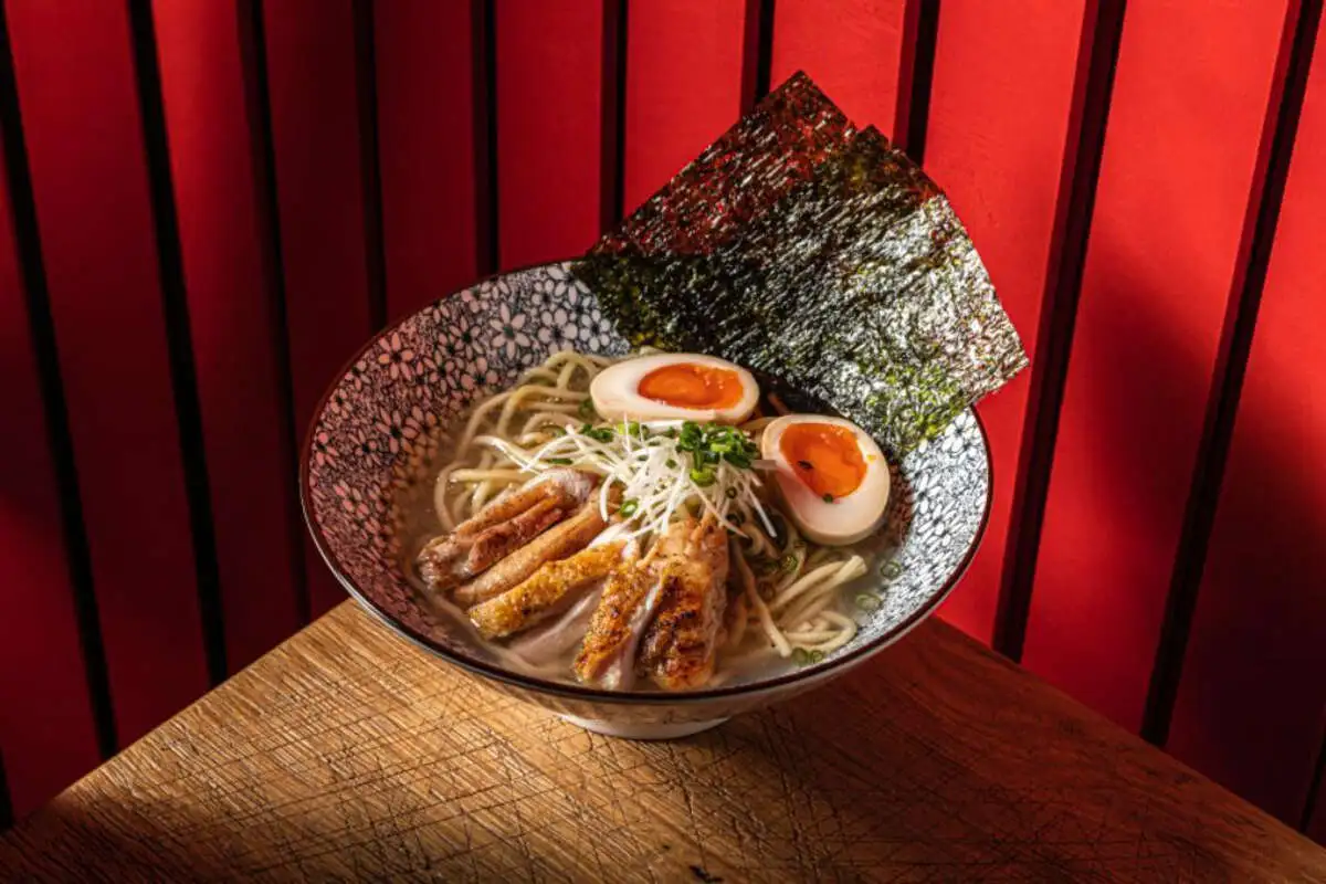 Ramen with chicken in clear broth