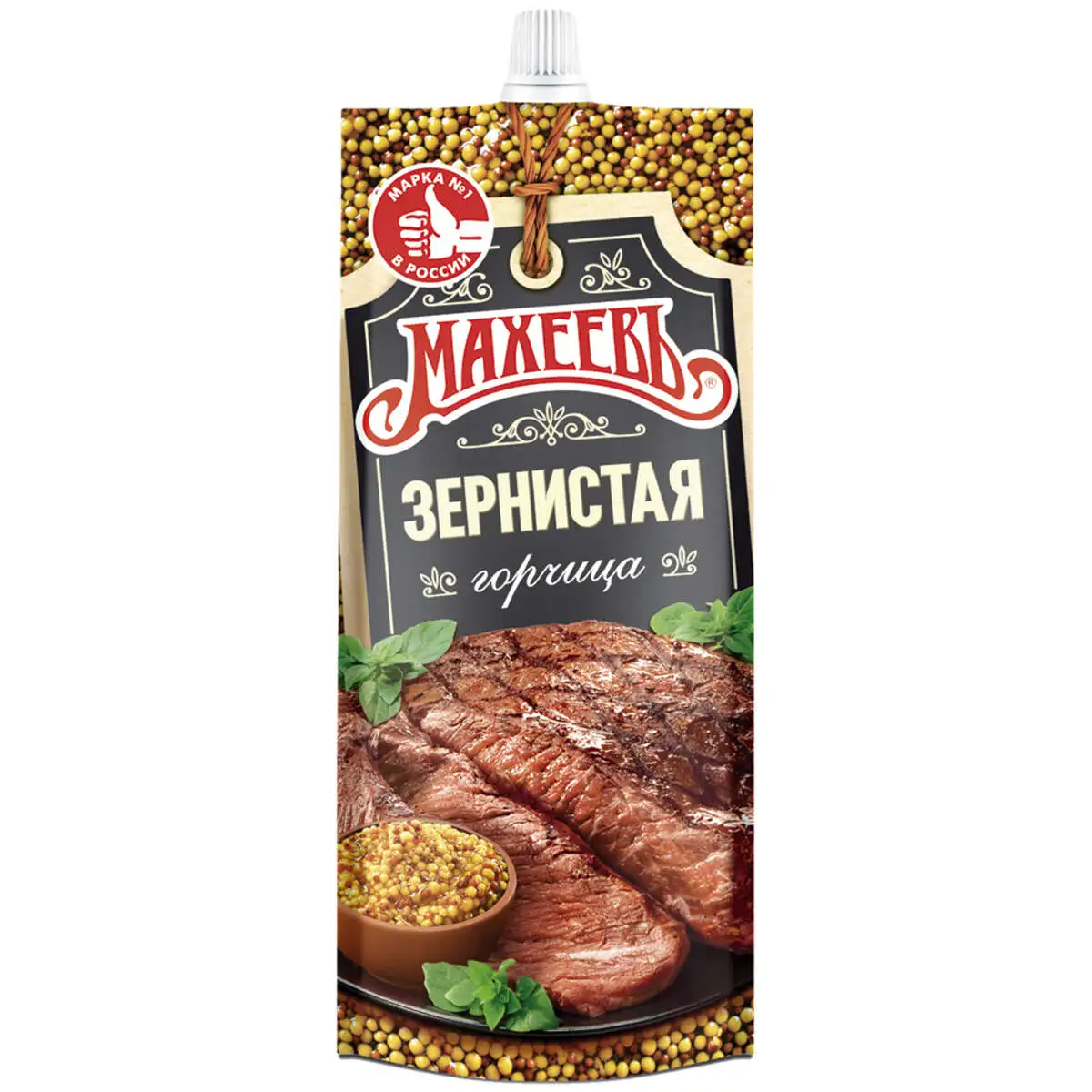 Горчица Махеев зернистая 140 г дой-пак