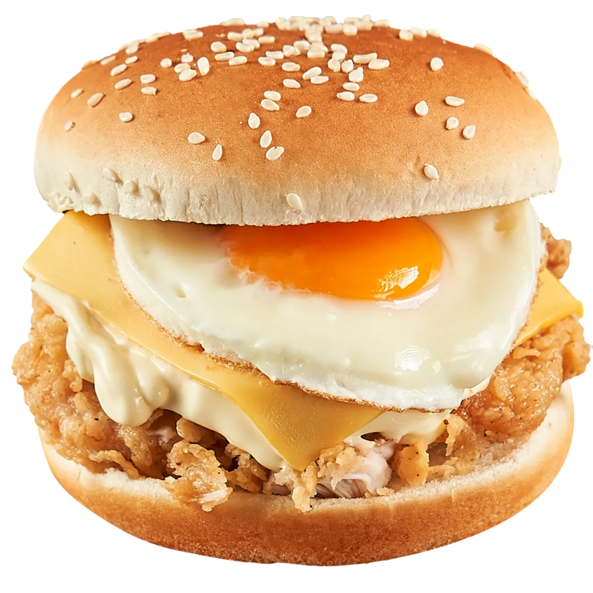 Бургер с яйцом и курицей