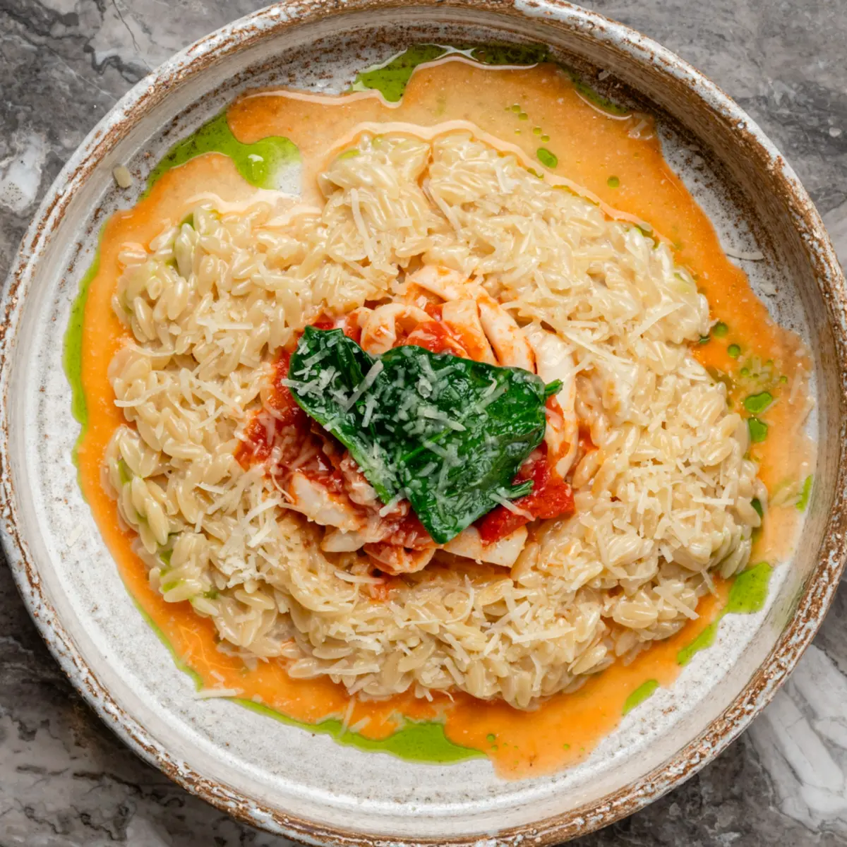 Орзо с кальмаром
