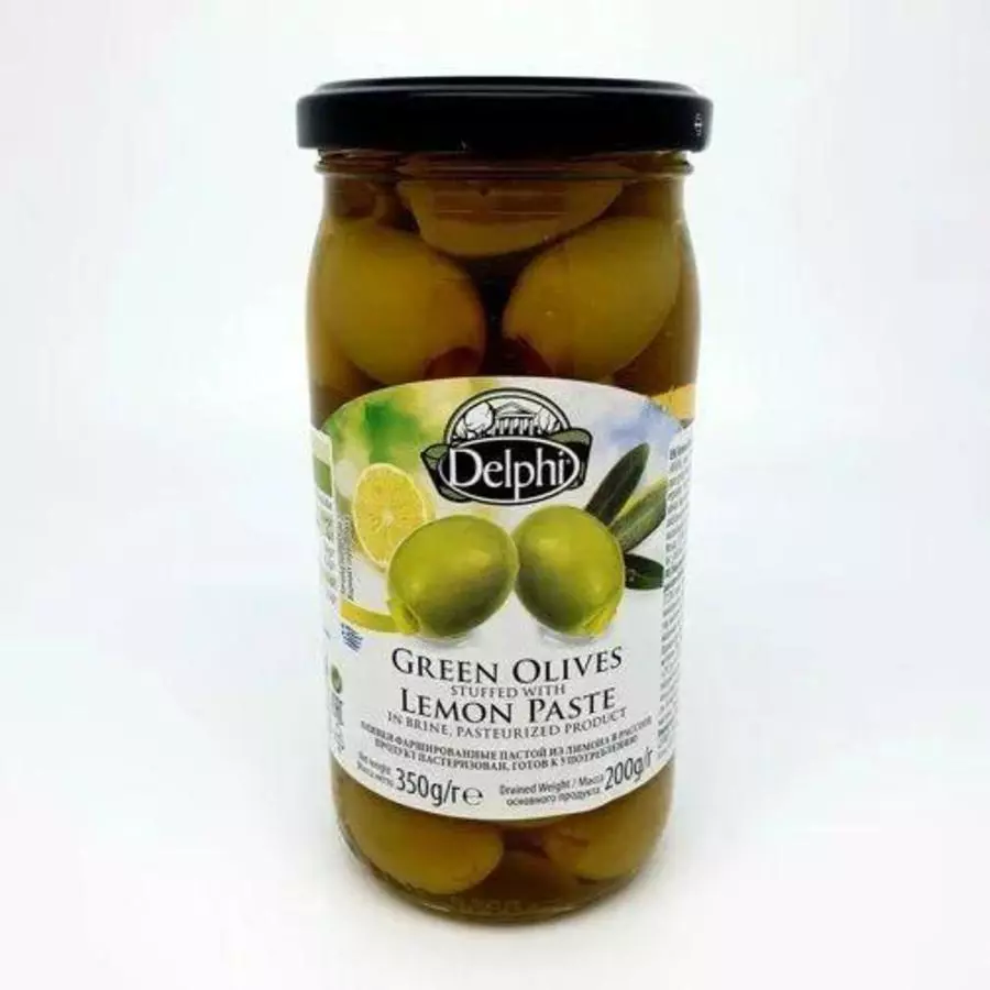Оливки фаршированные пастой из лимона