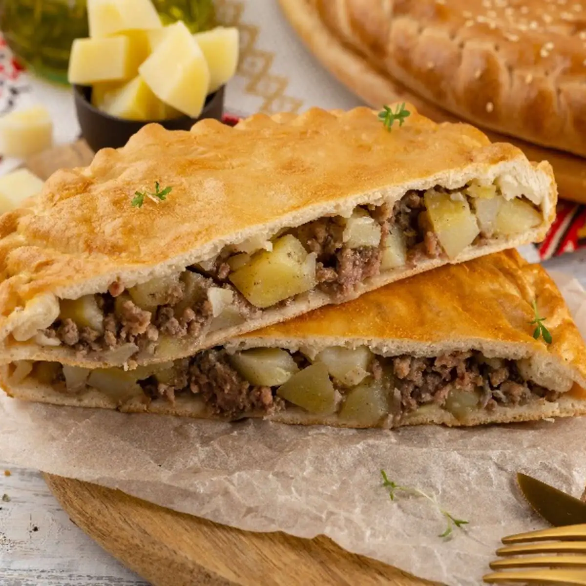 Пирог с мясом и картофелем