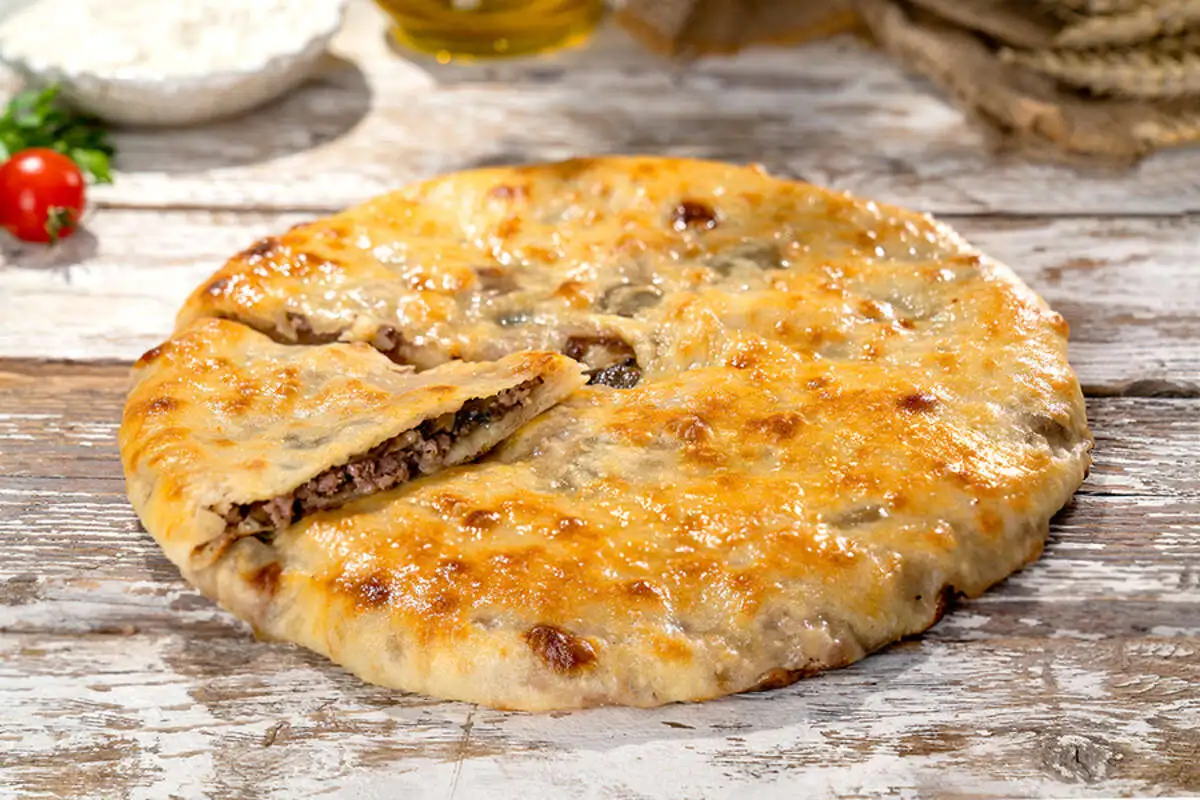 Мясо и грибы 28 см