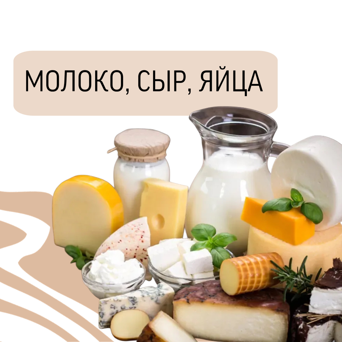 Молоко, сыр, яйца