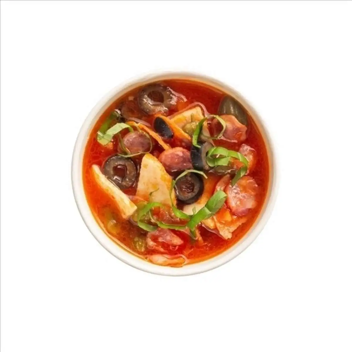 Солянка с колбасками и цыпленком