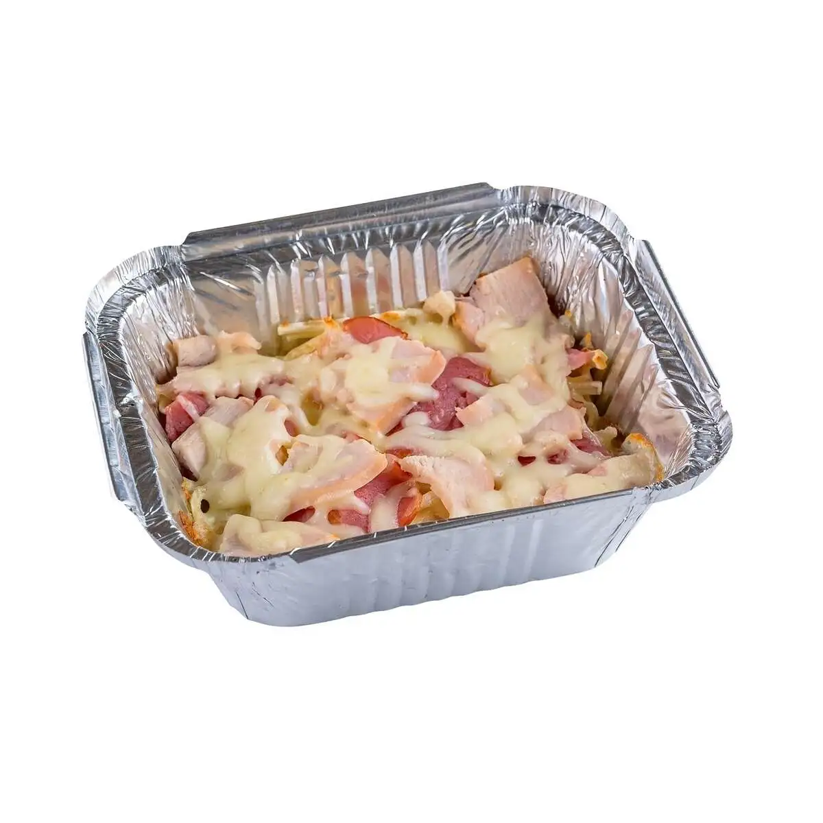 Горячая паста с курицей и беконом