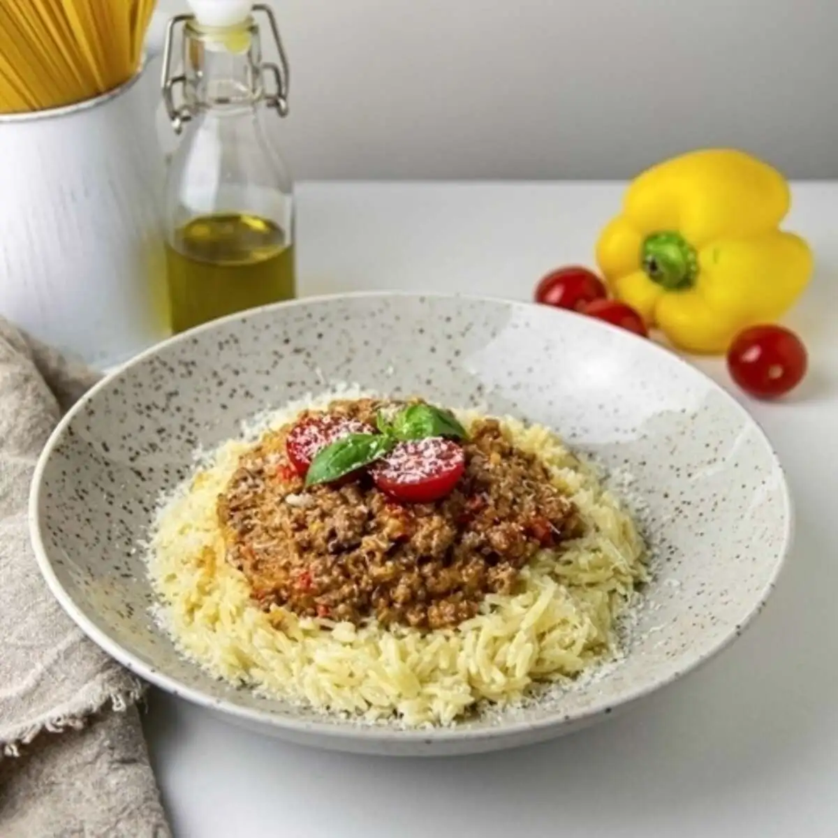 Рисони с говядиной и овощами