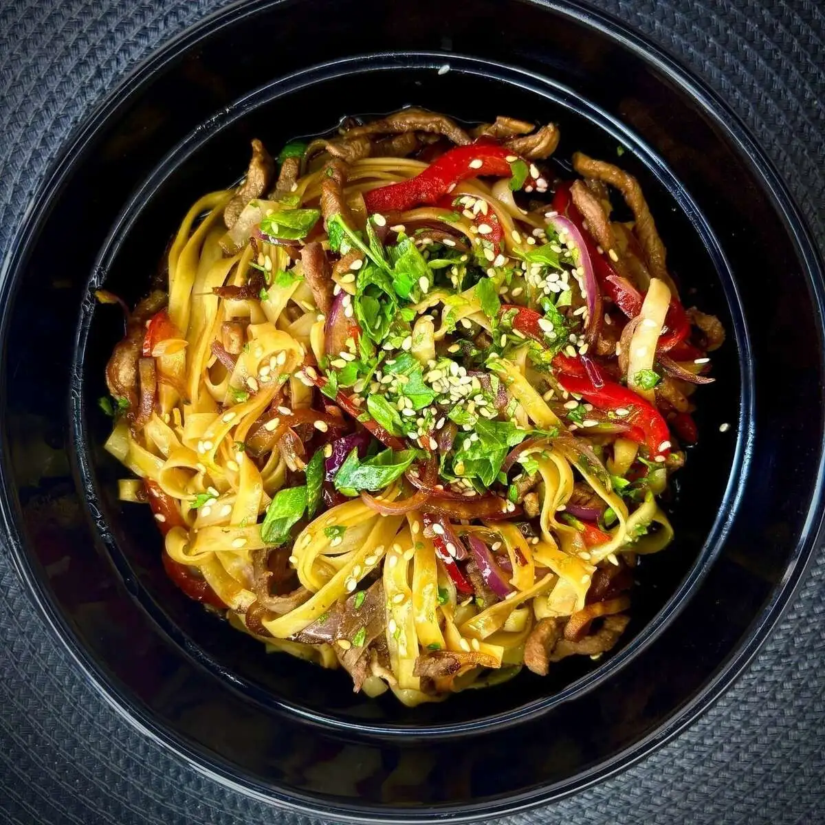 Лапша удон с говядиной/Udon noodles with beef