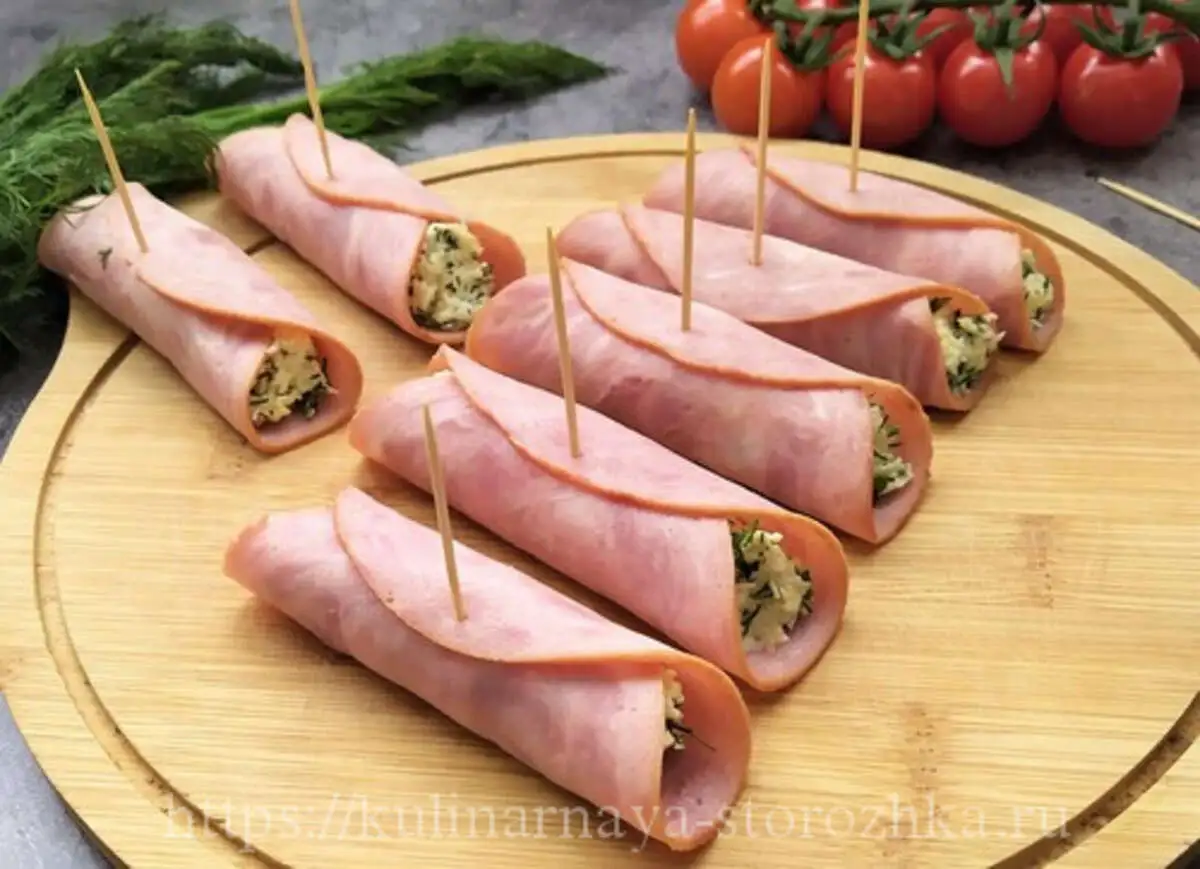 Рулетики с ветчиной