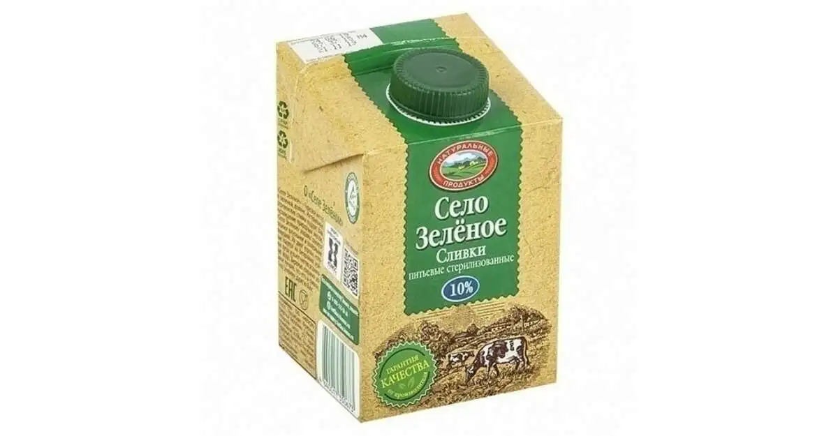 Сливки Село Зеленое 10% 0,5л