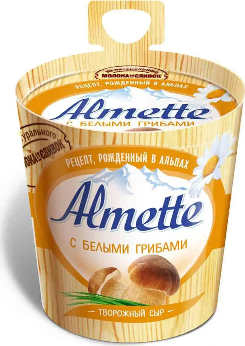 Сыр Альметте Творожный с  Белыми Грибами 150г(м)