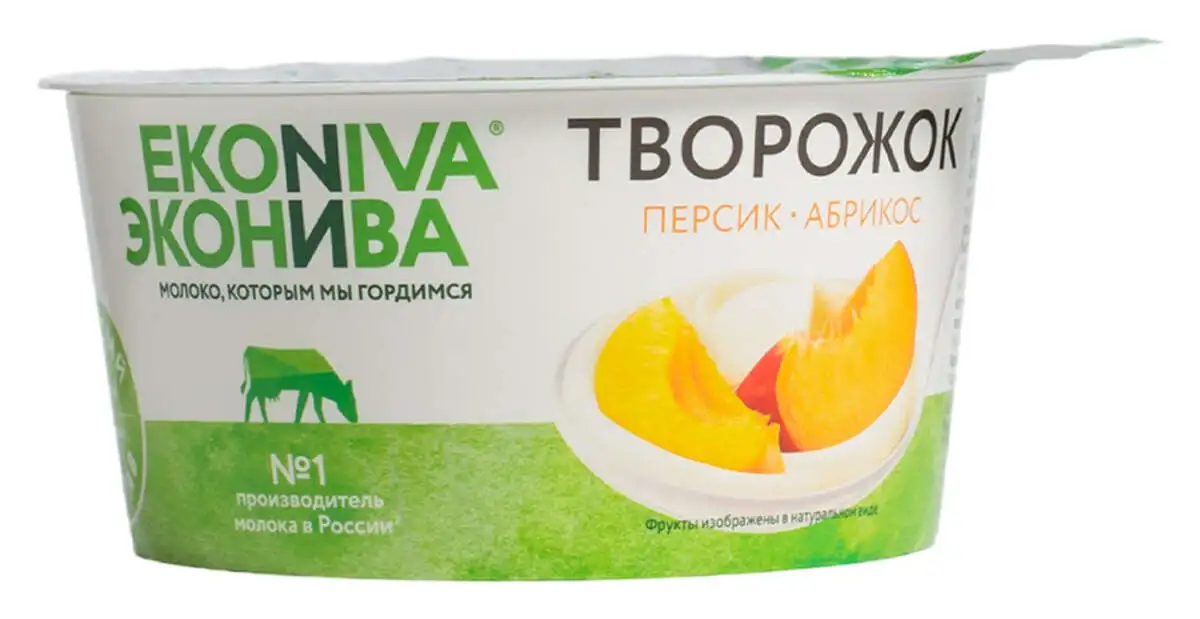 Творожок Эконива Персик-Абрикос 125г(м)