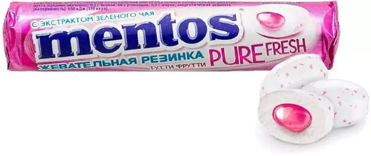 Жеват.Резинка Ментос Тутти Фрутти 15,5г(м)