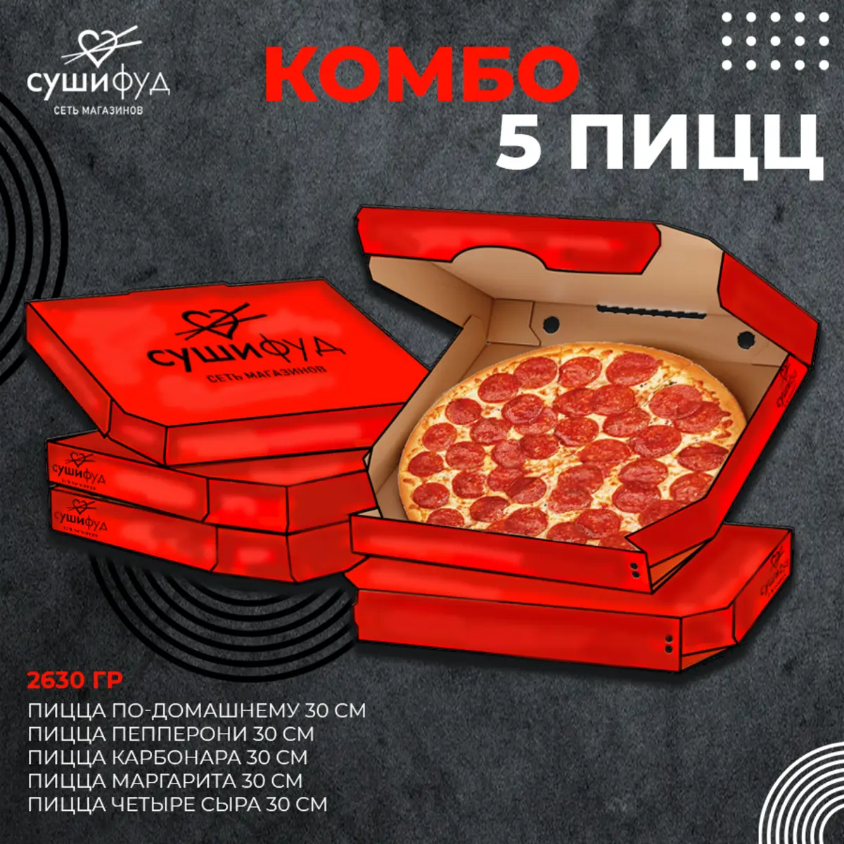 Комбо 5 Пицц