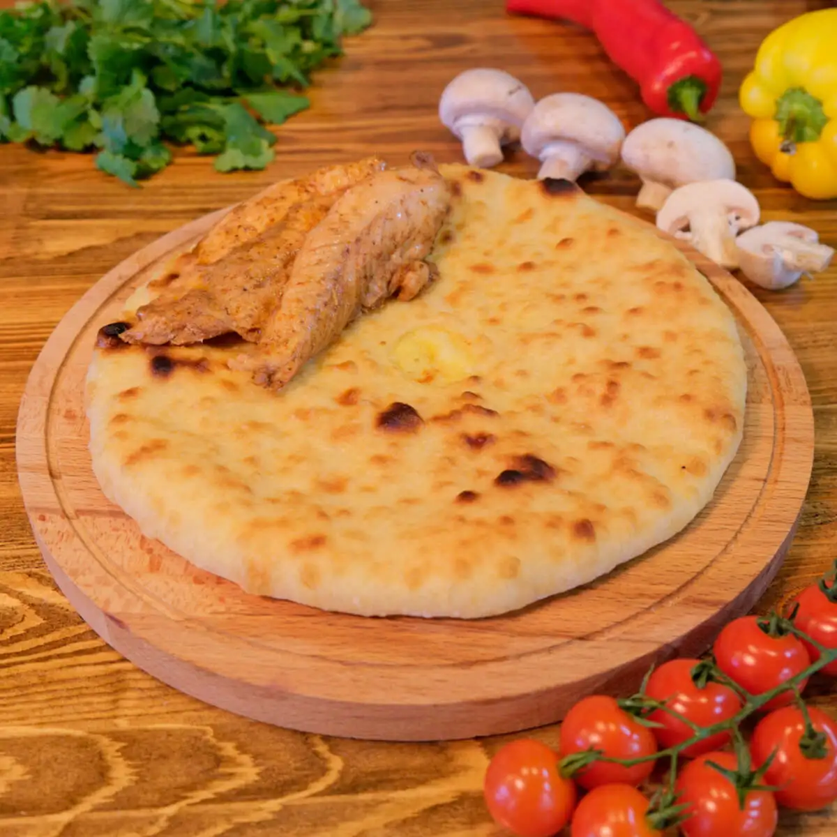 Курица и грибы 900гр