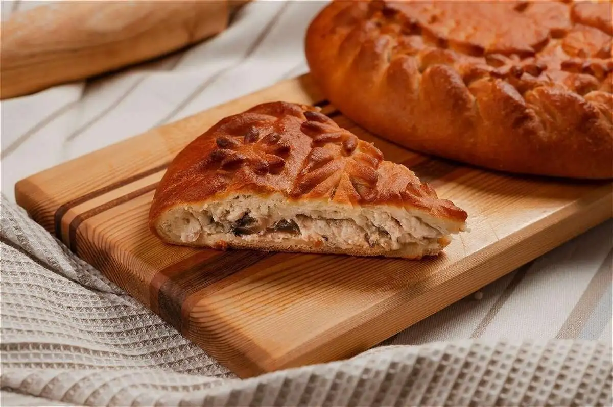 Пирог с курицей и грибами 