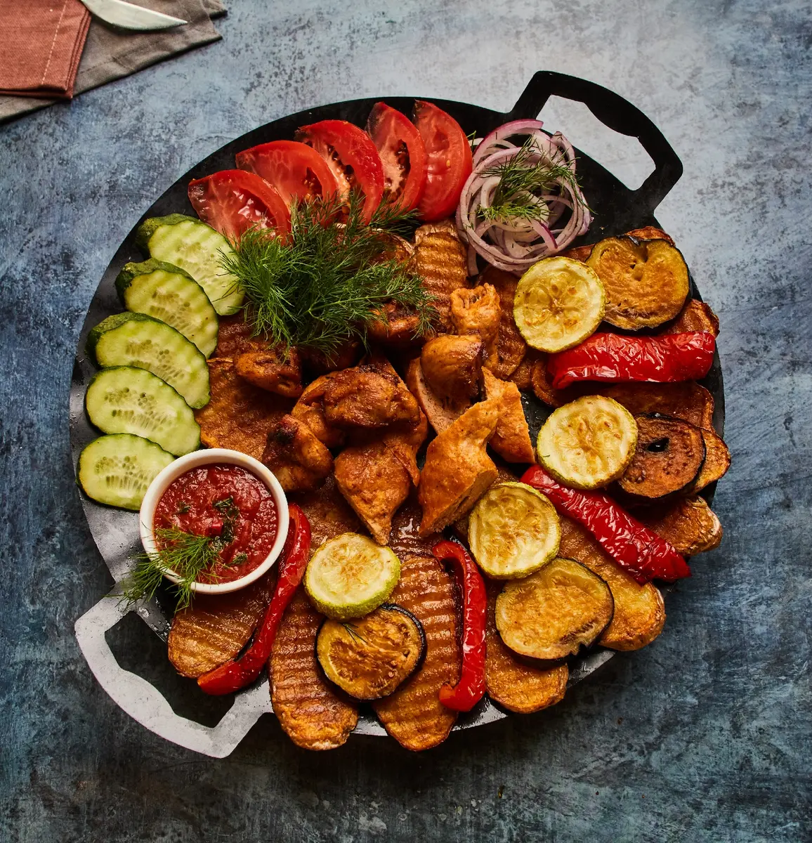 Садж на двоих из курицы