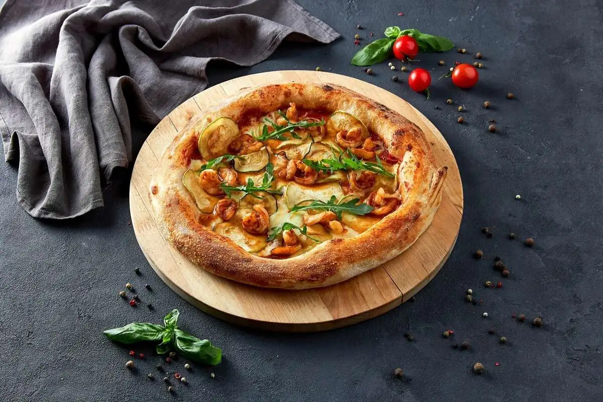 Пицца "Цукини с креветками" 28 см