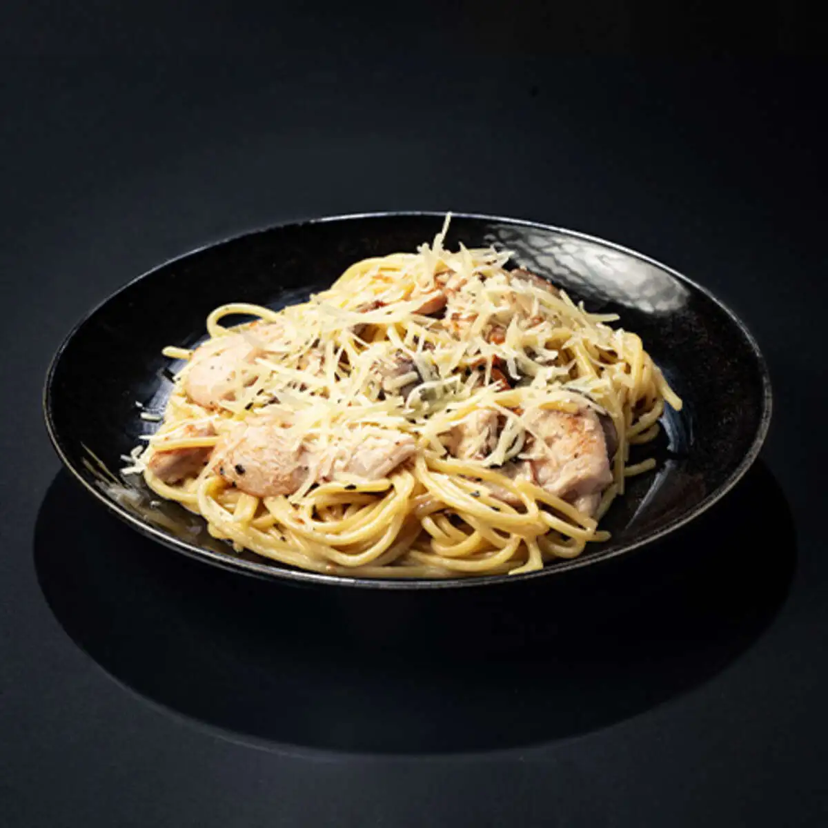 ПАСТА С КУРИНЫМ ФИЛЕ И ШАМПИНЬОНАМИ 