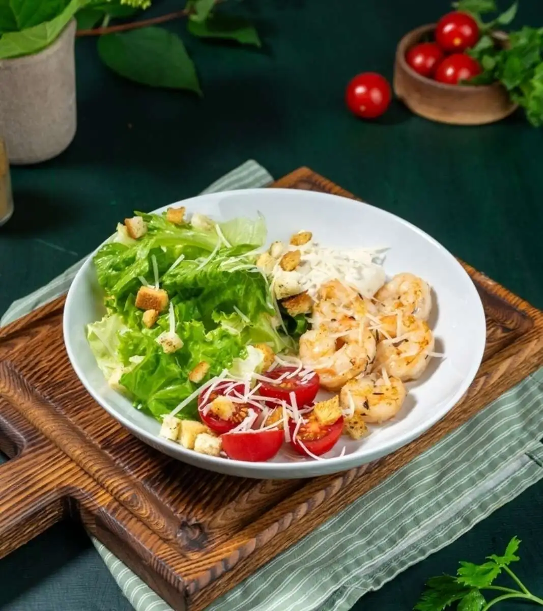 Салат "Цезарь" с креветками