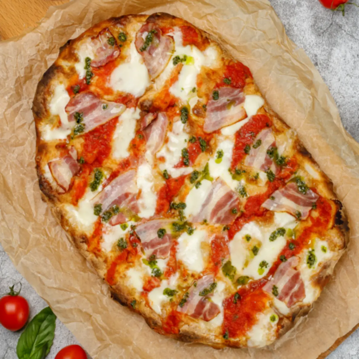 Пицца римская с беконом