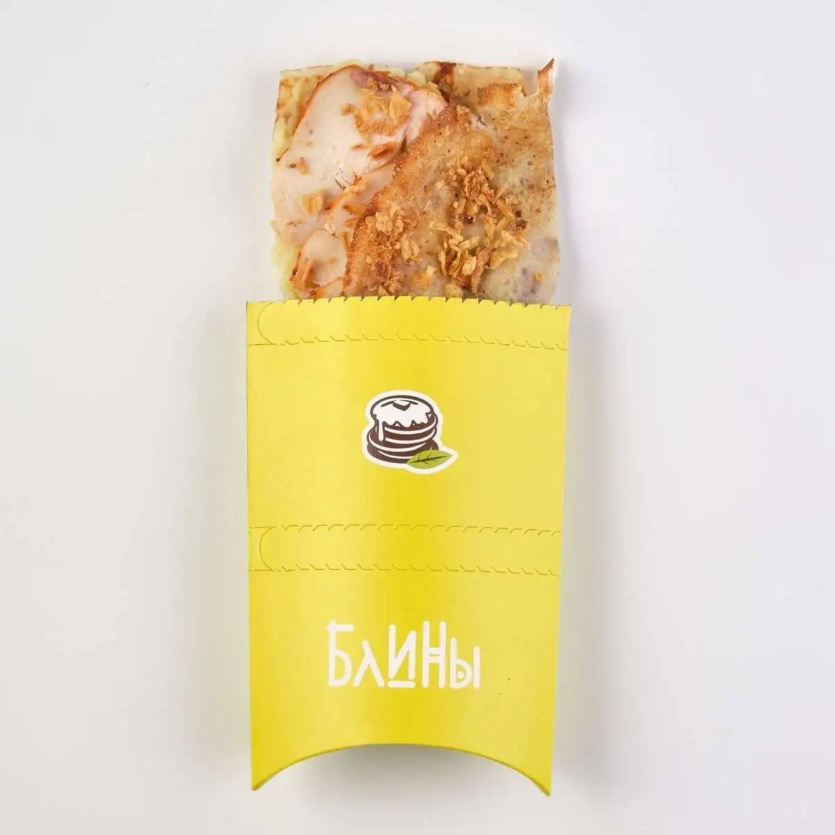 Блин с курой и грибами
