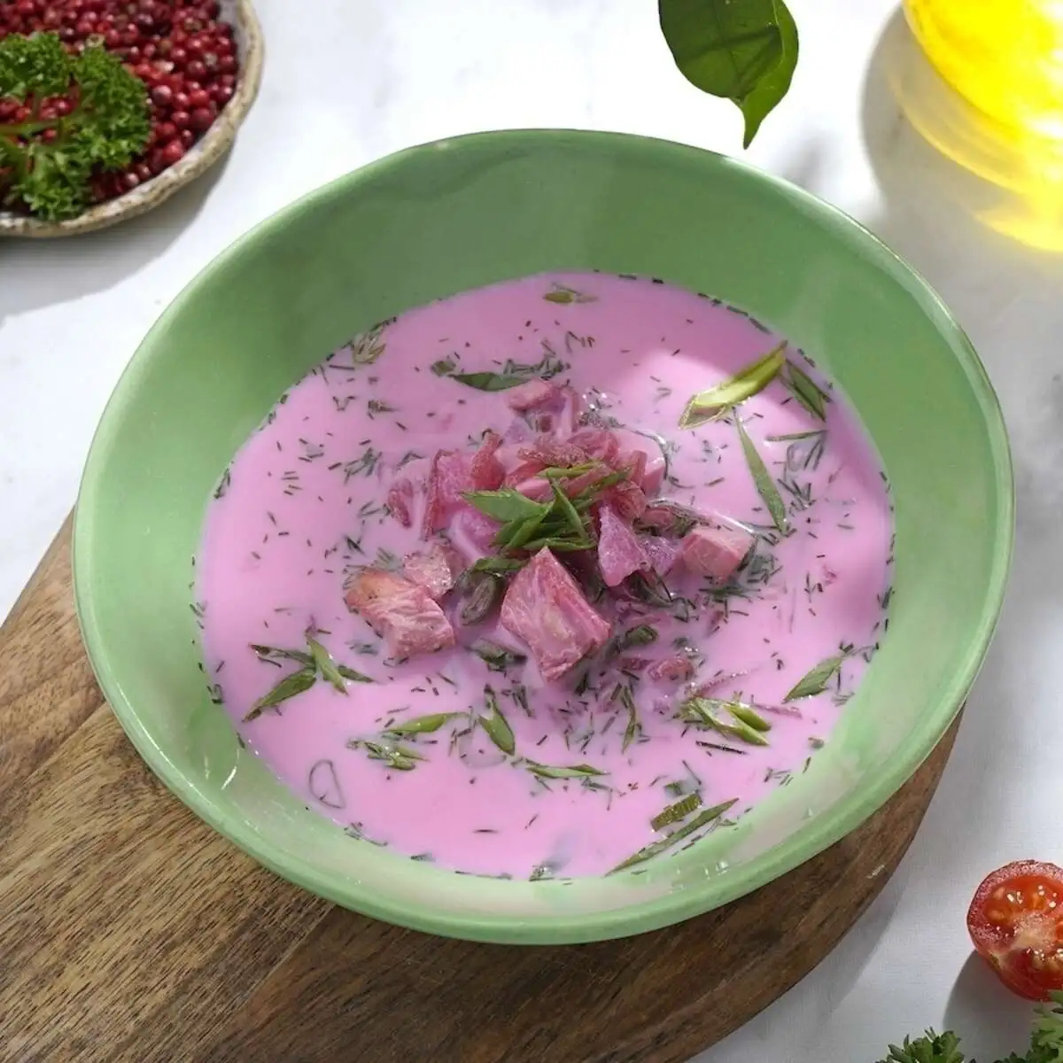 Свекольник с копченой курицей